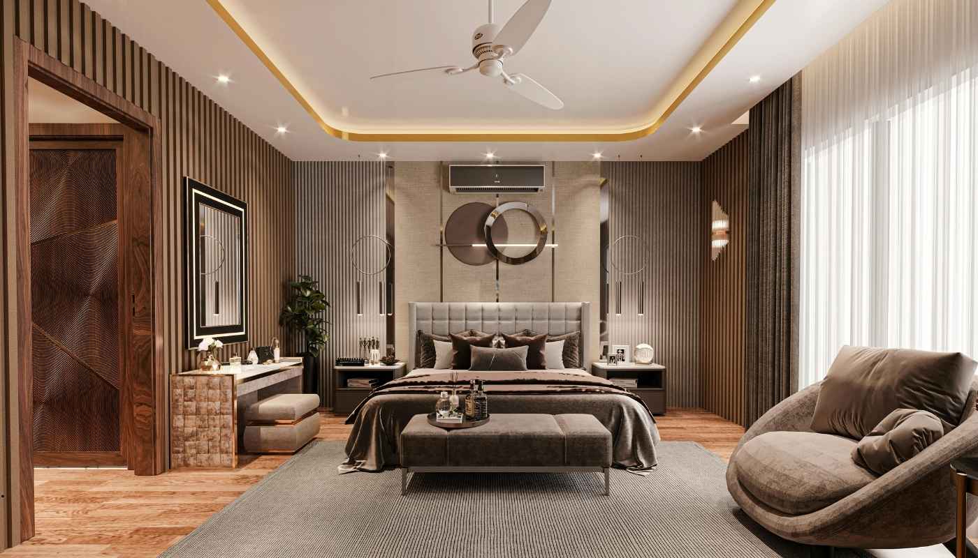 تشطيبات حديثة لغرفة معاصرة بألوان متناسقة وديكور عصري